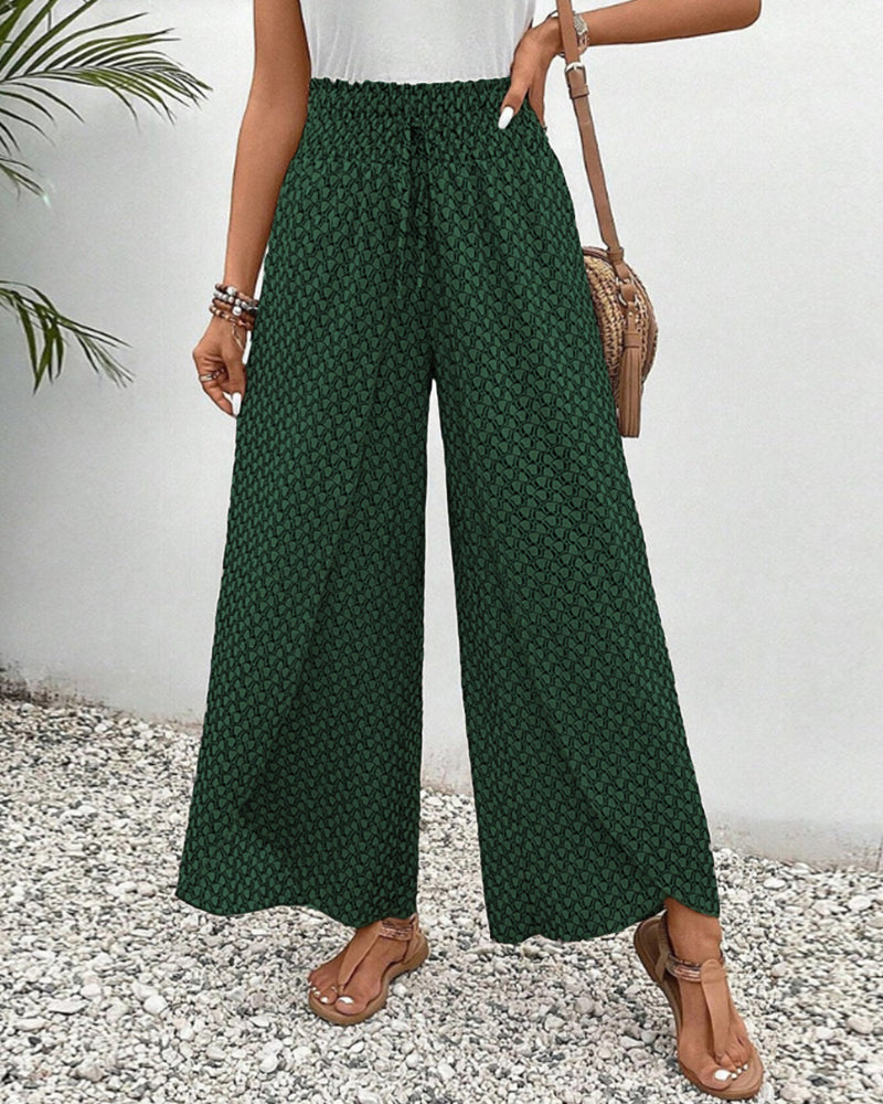 Elastische broek met wijde pijpen - Susana