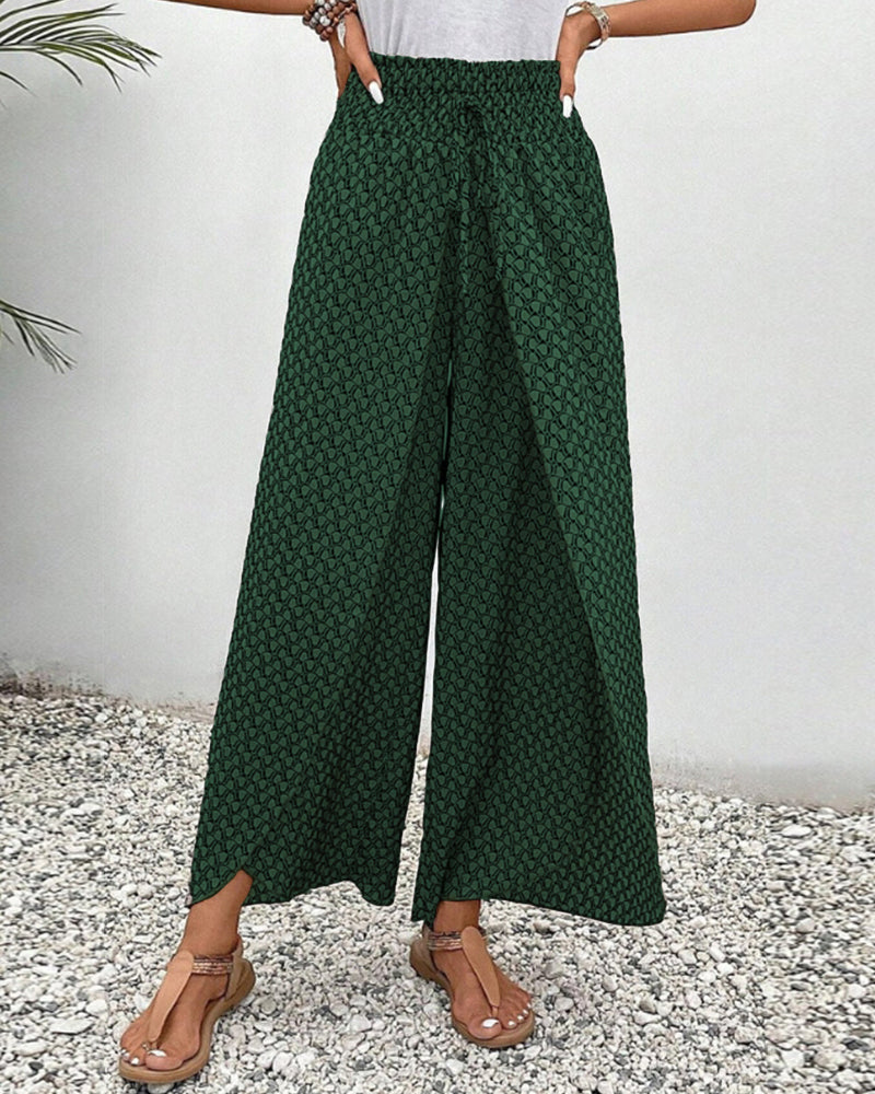Elastische broek met wijde pijpen - Susana