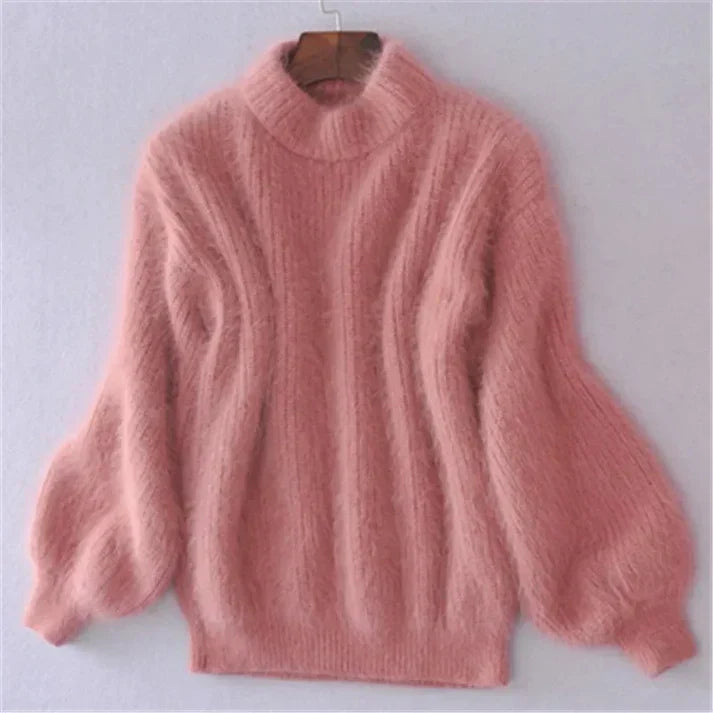Thariel | Gezellige vintage angora trui voor dames – harig, zacht, elegant breisel