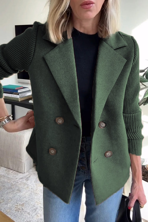 Regana | Elegante damesblazer met gebreide mouwen – Stijlvol jasje voor op kantoor en casual gelegenheden