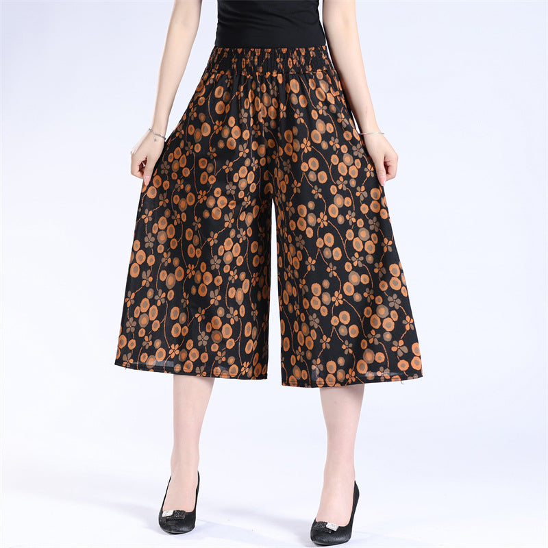 Wieslawa | Damesbroek met hoge taille en wijde pijpen van chiffon - Vloeiende lichtgewicht broek