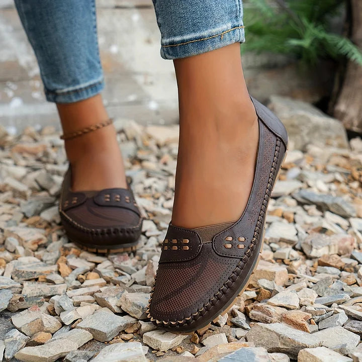 Trish | Comfortabele Orthopedische Flats voor Vrouwen - Steun voor de Boog, Slip-On Loafers
