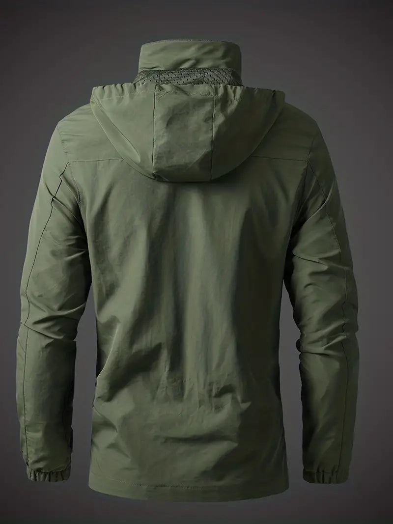 Otto | Waterdichte regenjas met capuchon, zakken met ritssluiting – Lichtgewicht, winddichte outdoorjas