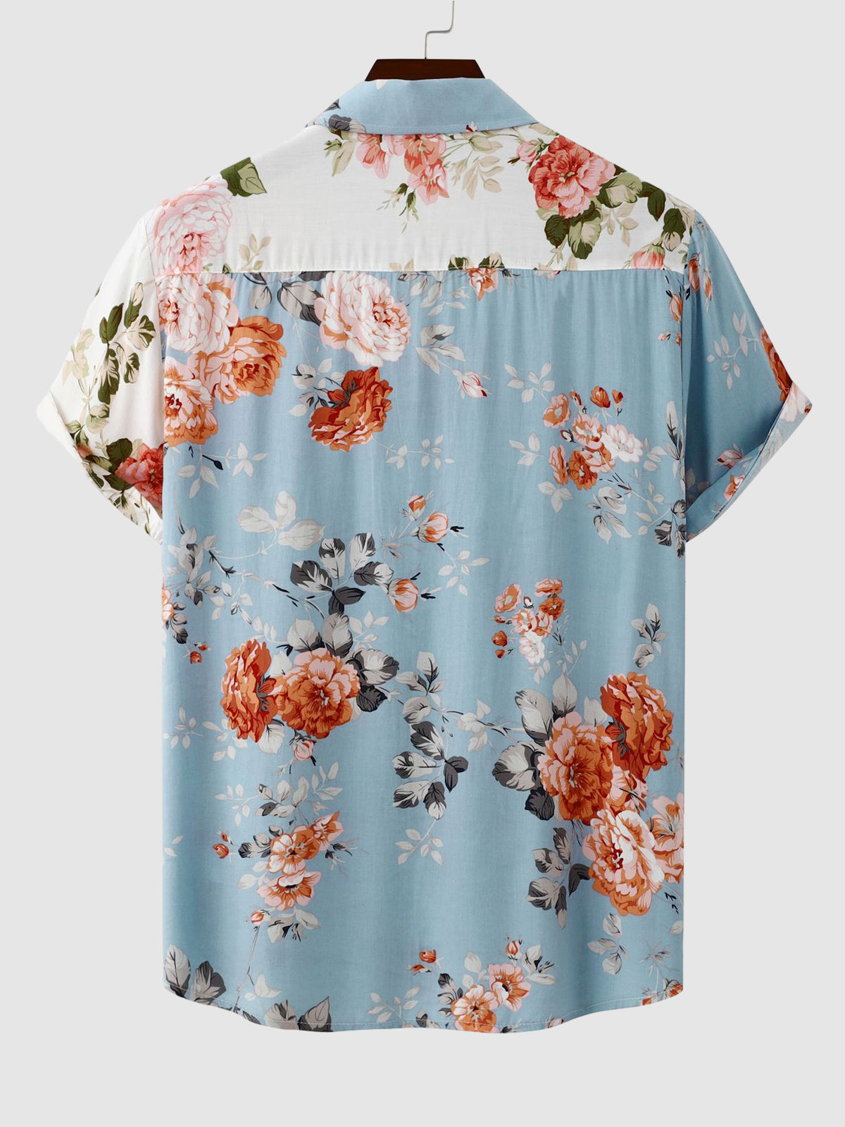 Halvar | Tropisch Hawaii mannenhemd - gebloemd patchwork, korte mouwen, vrijetijdskleding