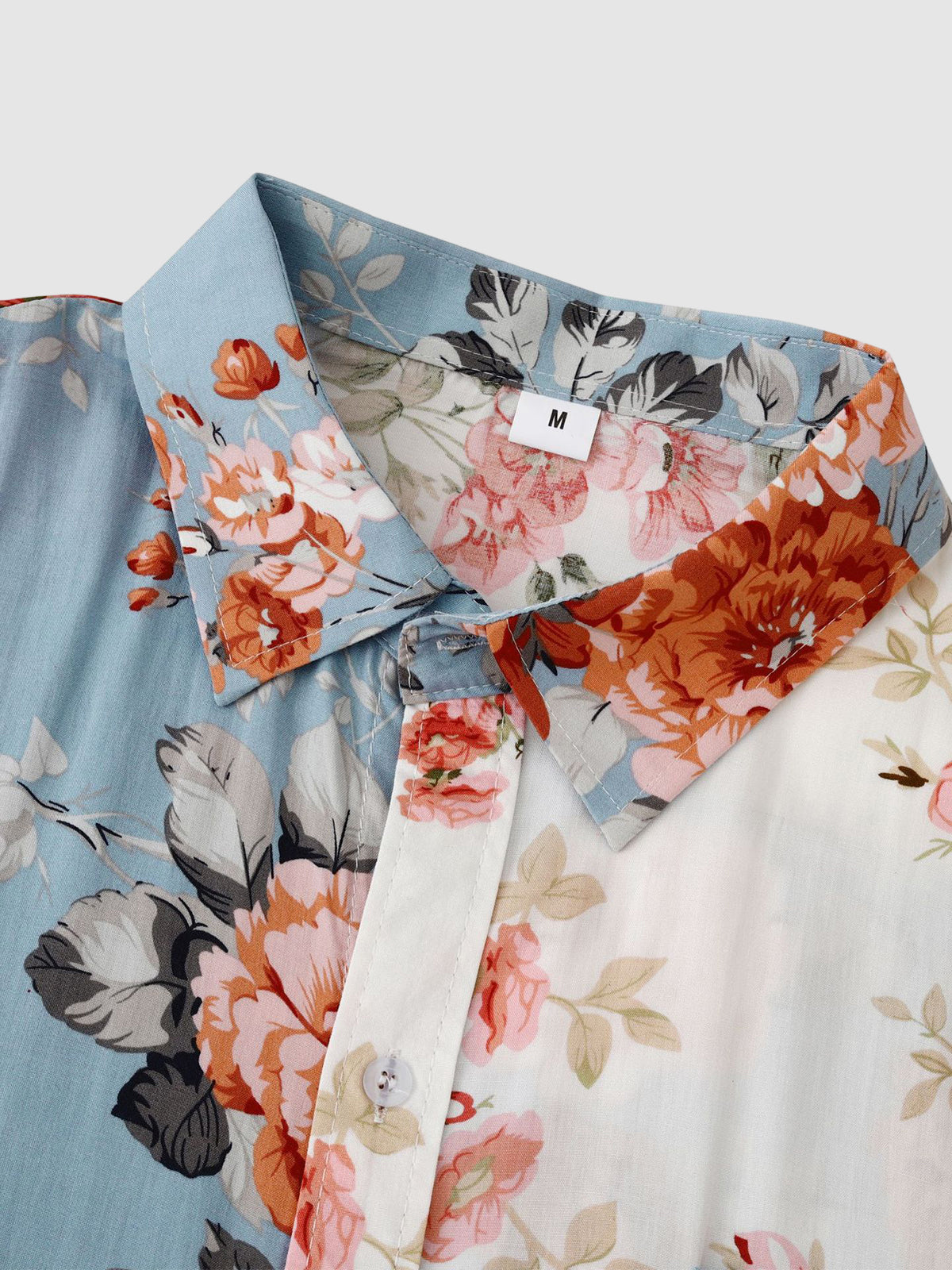 Halvar | Tropisch Hawaii mannenhemd - gebloemd patchwork, korte mouwen, vrijetijdskleding
