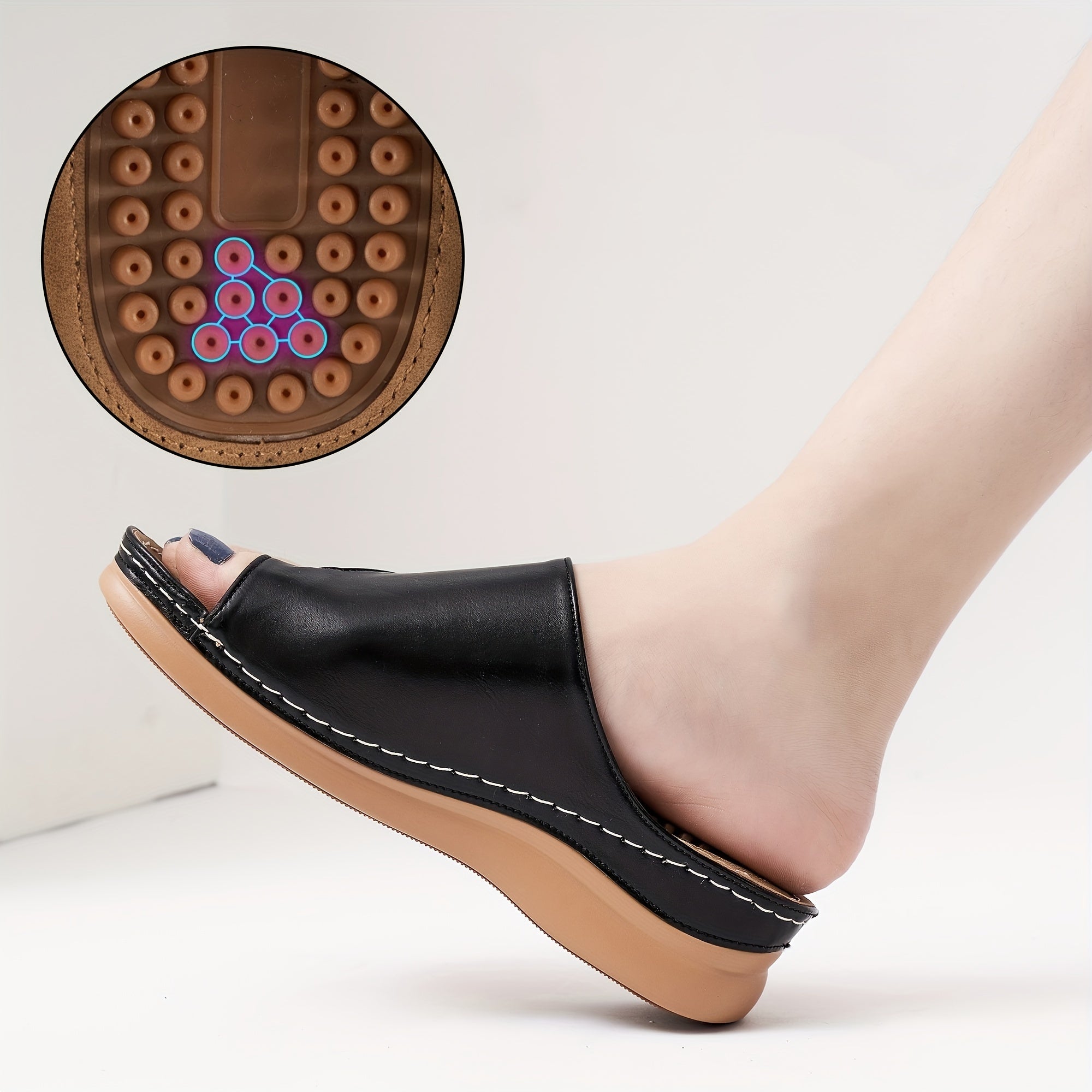 OrthoSlide | Orthopedische massage slippers voor dames - Sandalen met steunzolen