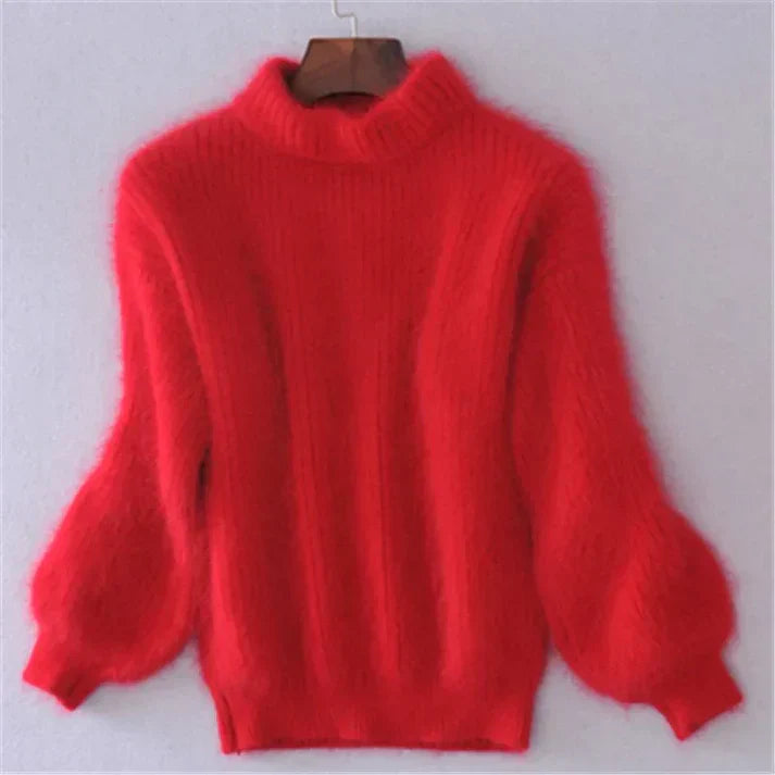 Thariel | Gezellige vintage angora trui voor dames – harig, zacht, elegant breisel