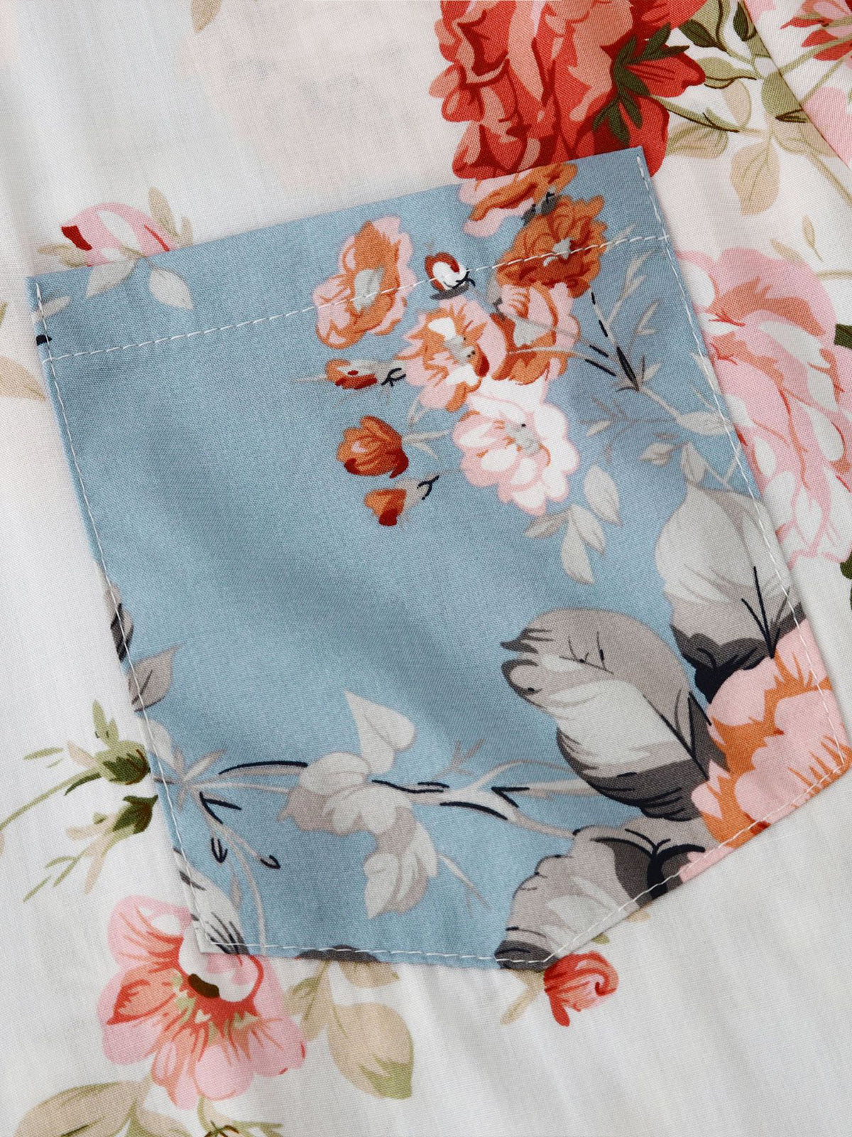 Halvar | Tropisch Hawaii mannenhemd - gebloemd patchwork, korte mouwen, vrijetijdskleding