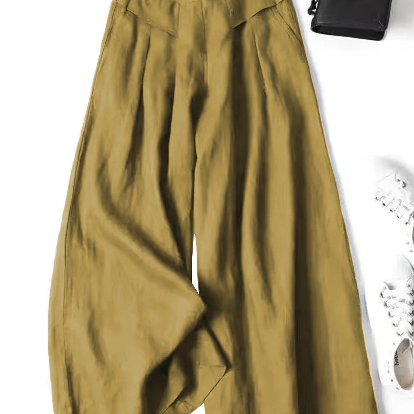 Maxie | Damesbroek met wijde pijpen van viscose linnen - Retro Casual Zomerbroek