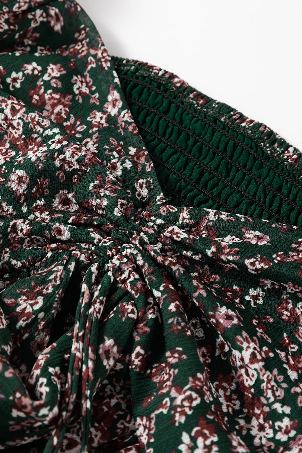 Gaelia | Mini jurk met bloemen en sweetheart halslijn, Lange Mouwen & Gesmokte Rug - Vloeiende Casual Fit
