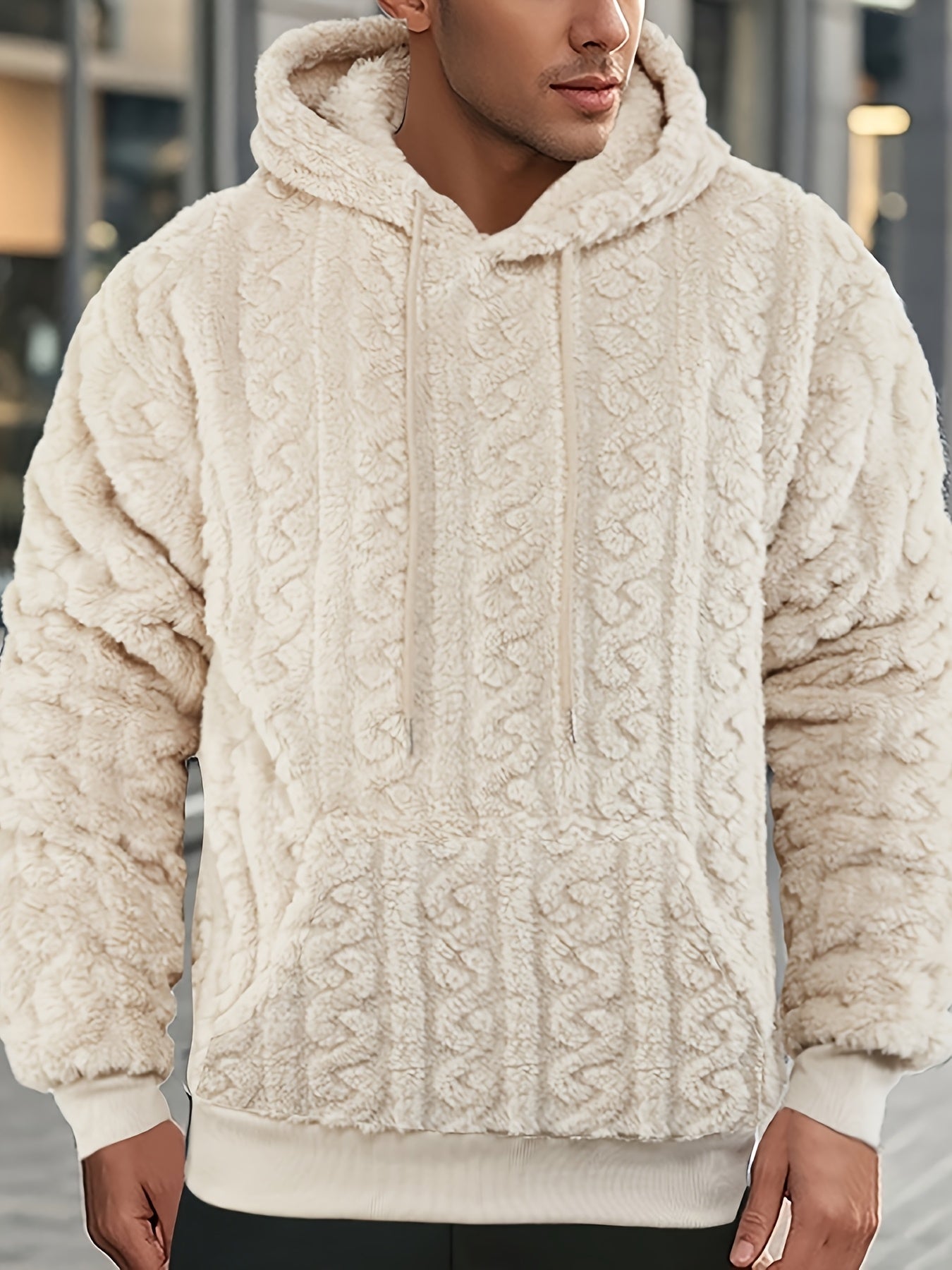 Rander | Thermische fleecehoodie voor heren – Warme pullover-sweatshirt, casual outdoor wintertop