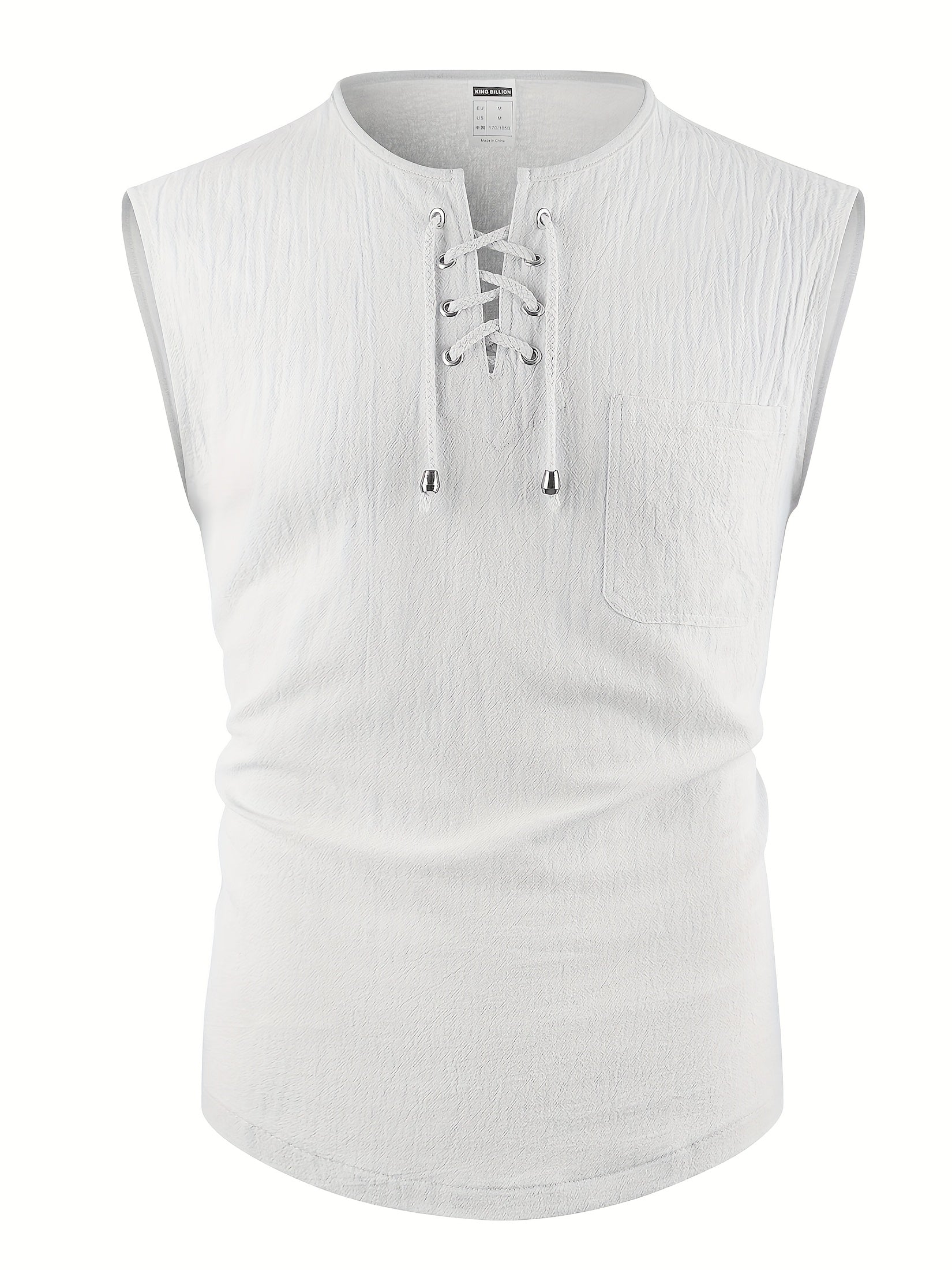 Morten | Katoenen linnen mouwloze V-hals tanktop voor heren - lichtgewicht zomershirt
