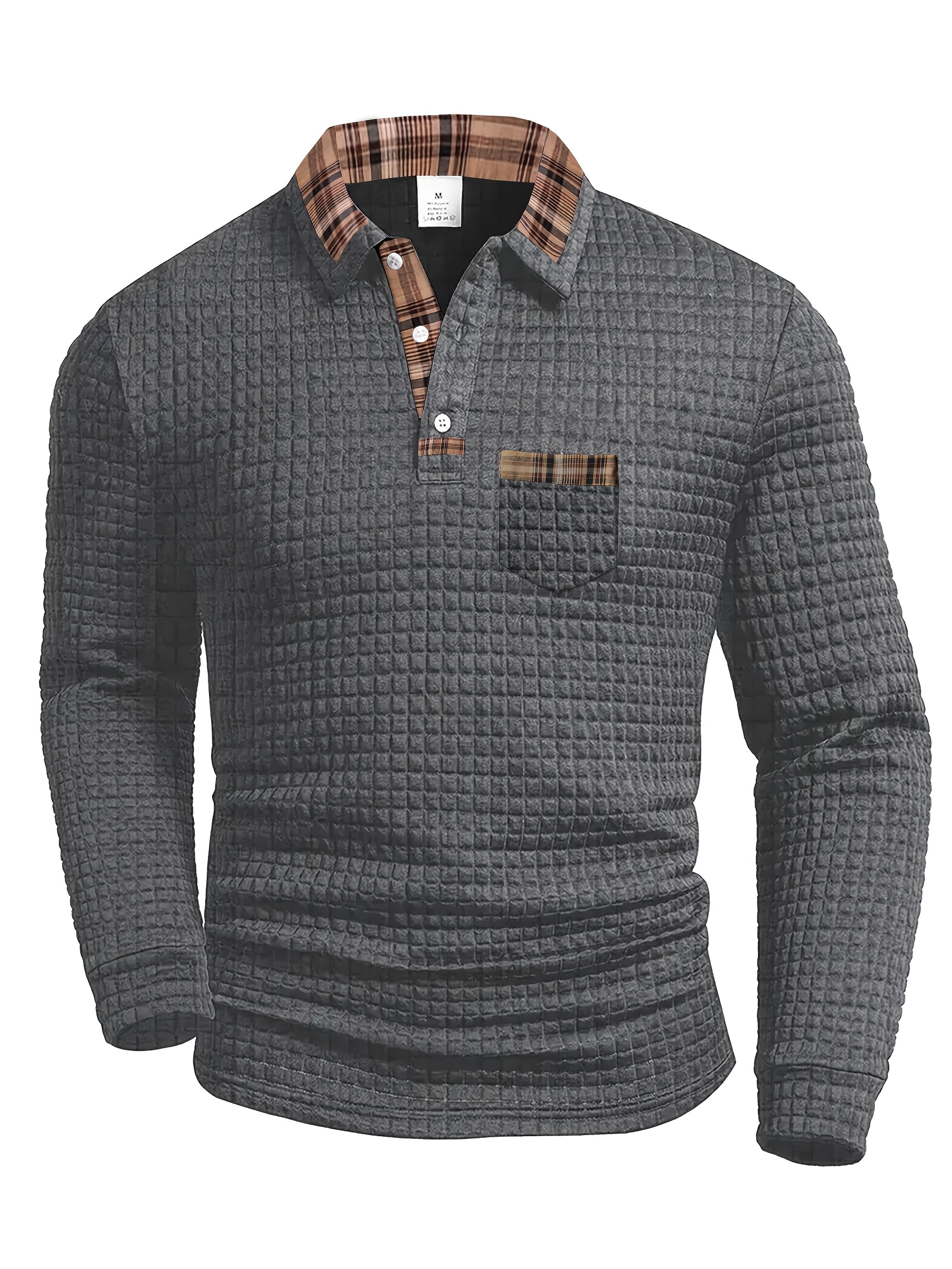 Zenobius | Herenoverhemd met lange mouwen en knopen – Casual regular fit met geruite kraag