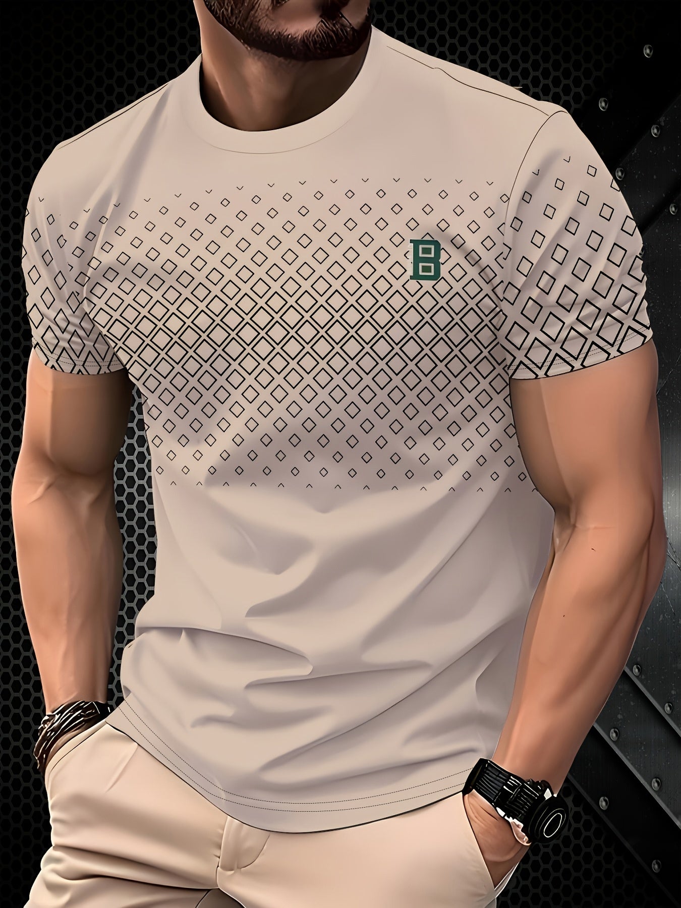 Ydran | Heren T-shirt met ronde hals - Stretch gebreide stof, zacht polyester