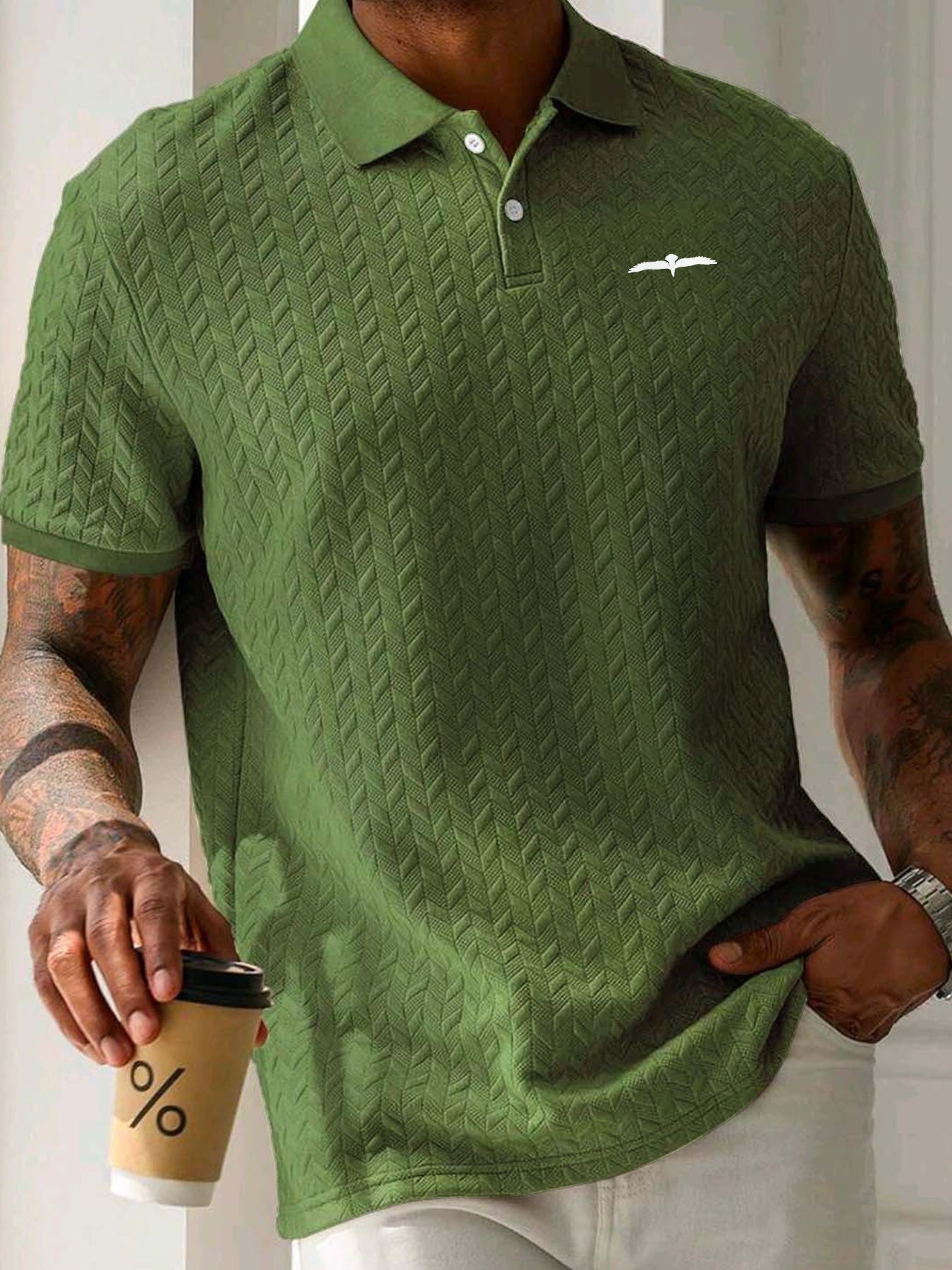 Aldous | Casual Herenpoloshirt met korte mouwen - Gestructureerde, elastische stof