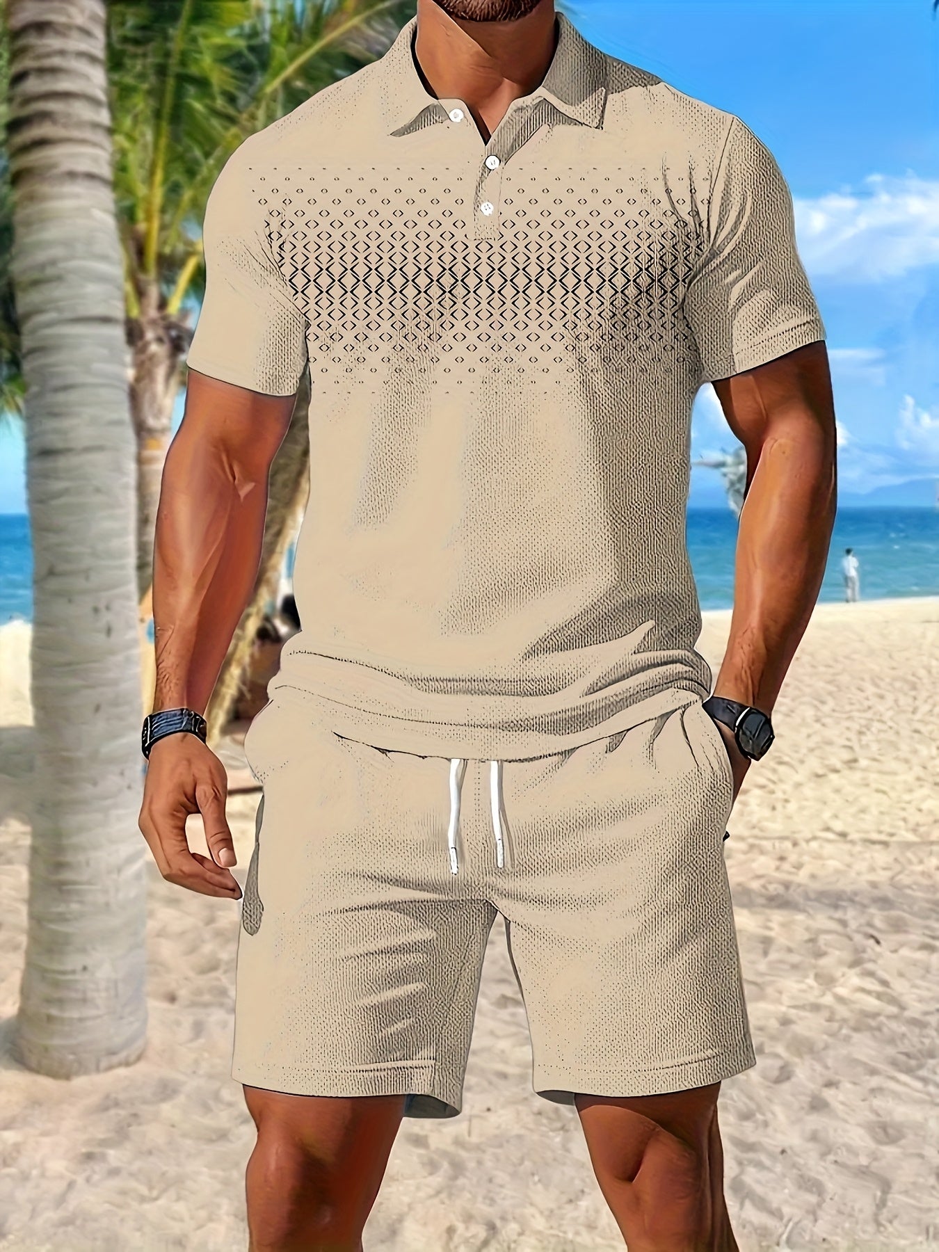 Baylor | Herenset 2-delig zomersportief - poloshirt & koordshort met zakken