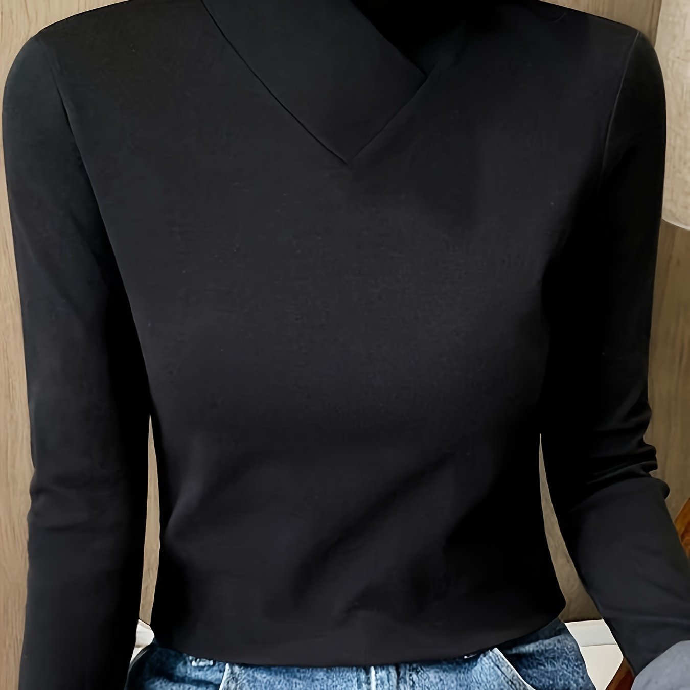 Vesira | Dames shirt met hoge hals en lange mouwen – Warme casual trui voor herfst en winter