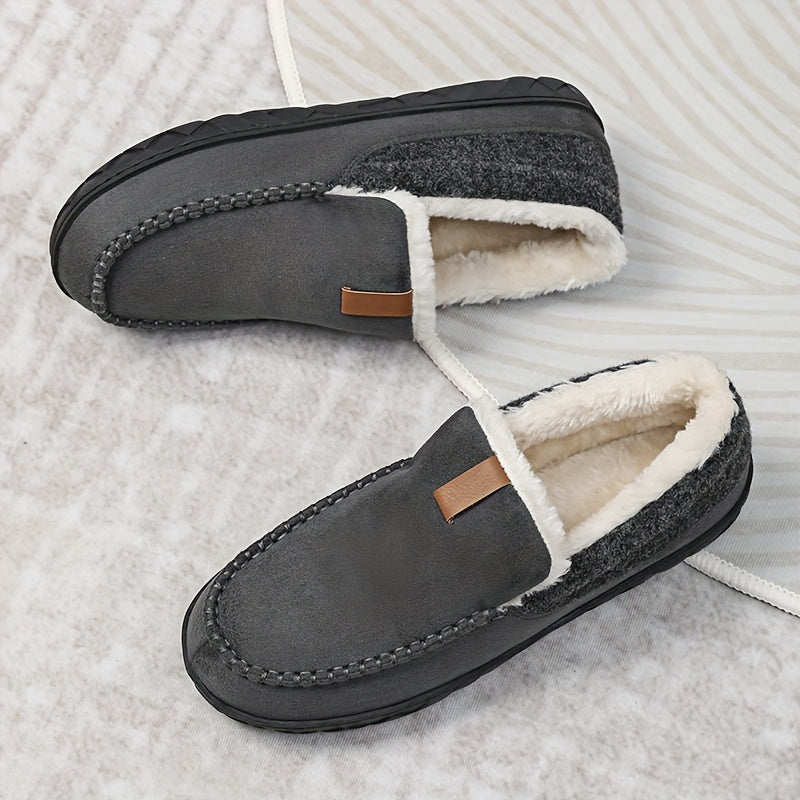 Furrion | Herenloafers met bontvoering – Instap slippers met traagschuim, casual herfst-/winterschoenen