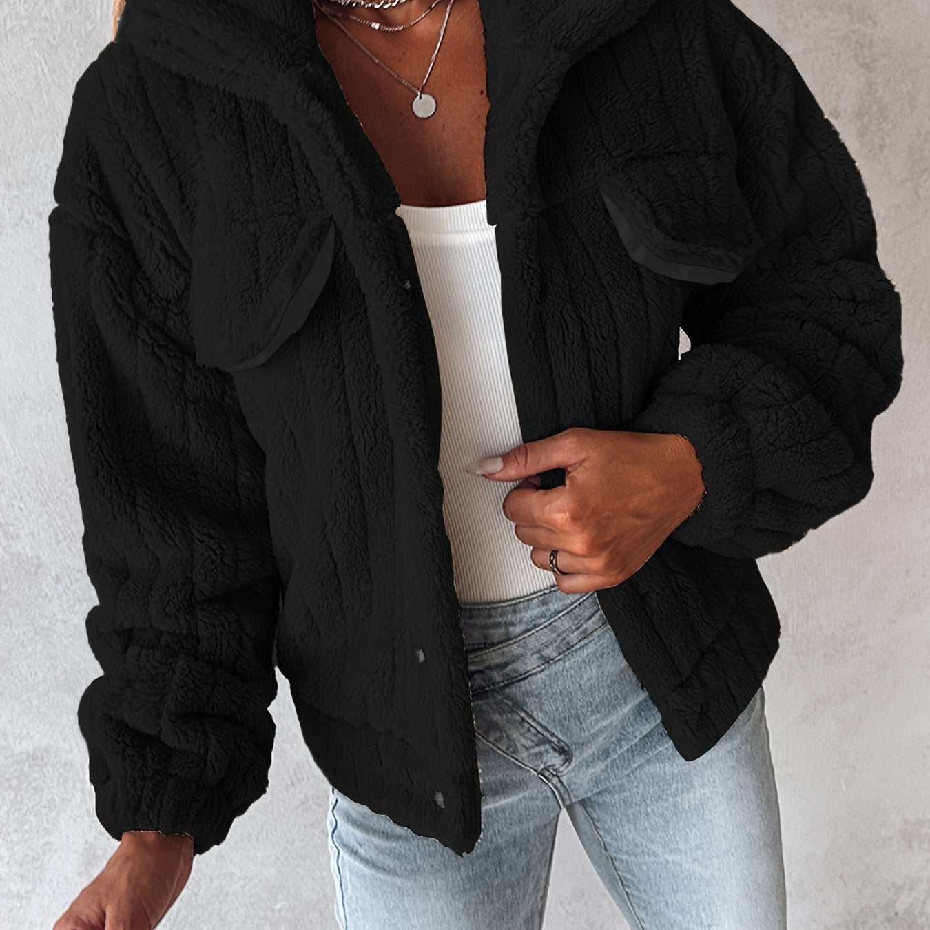 Eirunn | Plush casual jas voor dames – zachte winterjas, comfortabele herfst-/winterjas