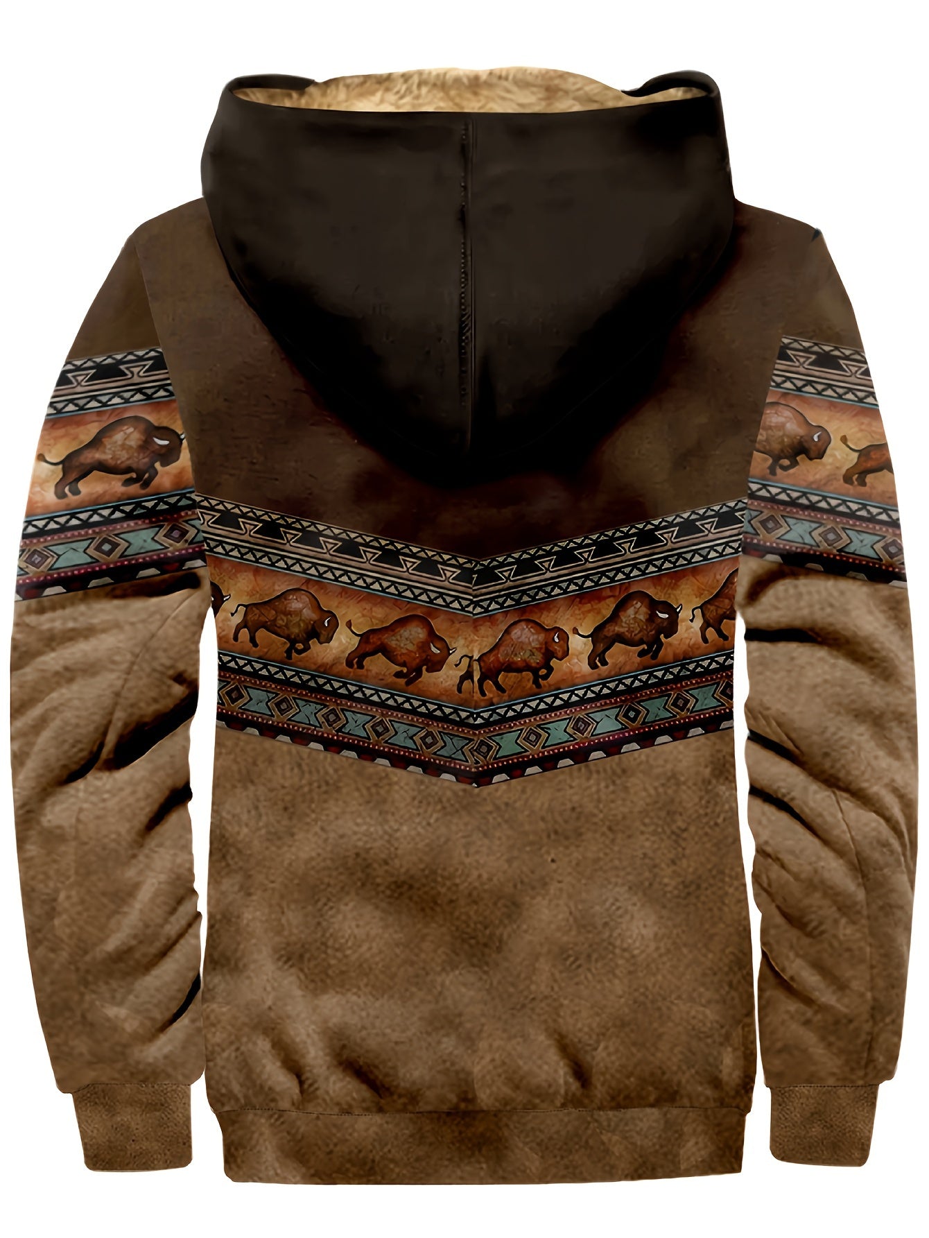 Benediktus | Bohemian geruite fleece hoodie met ritssluiting – Warme retro casual jas voor herfst en winter