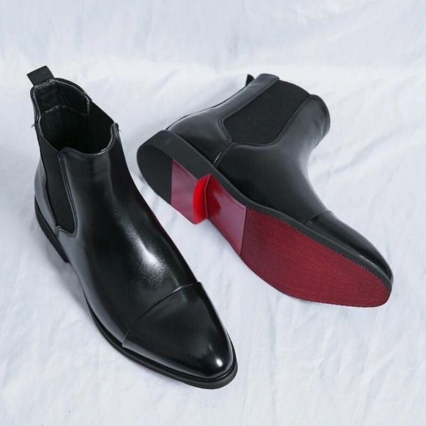 Pierre | Herenleren zwarte Chelsea Boots - Klassieke Slip-On Laarzen, Stijlvol Casual Schoeisel