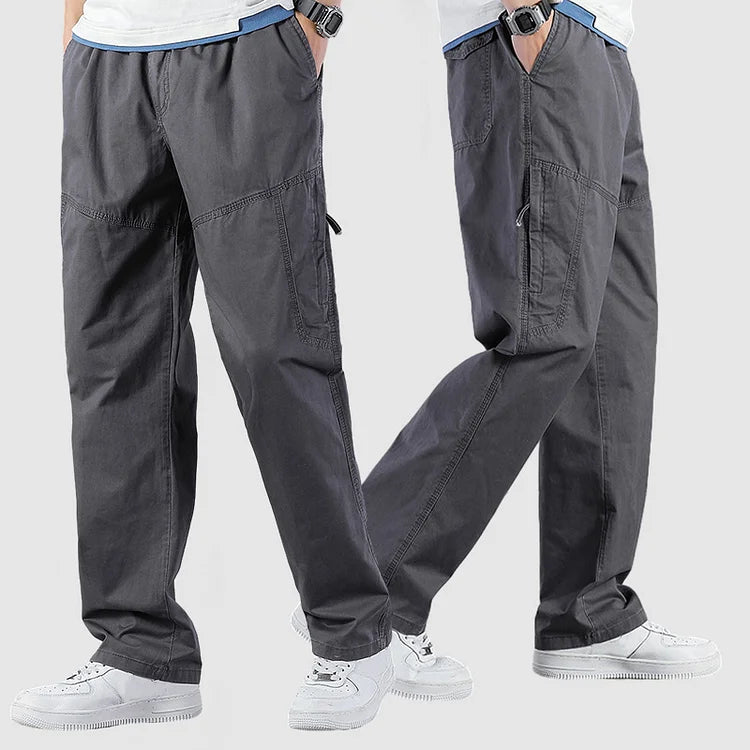 Wiktor | Heren cargo broek met meerdere zakken, rechte pijpen, duurzame casual werkkleding