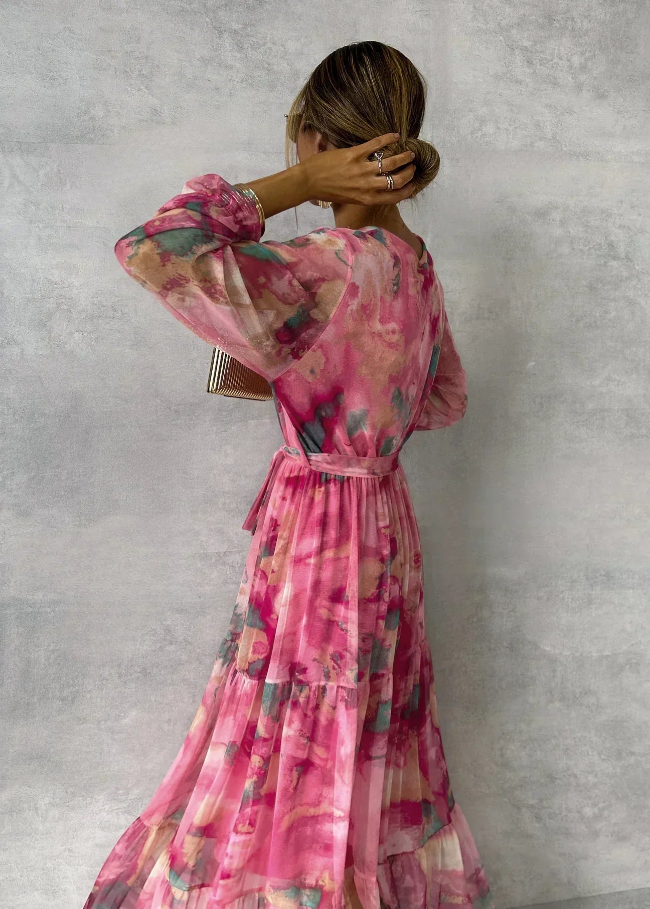 Frayla | Bloemige Maxi-jurk met lange mouwen voor vrouwen - Elegante boho-stijl, vloeiende pasvorm
