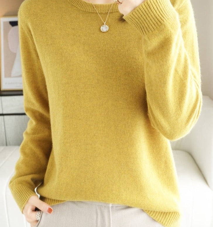 Sanne | Elegante merinowollen trui, zacht en ademend, lichtgewicht gebreide pullover