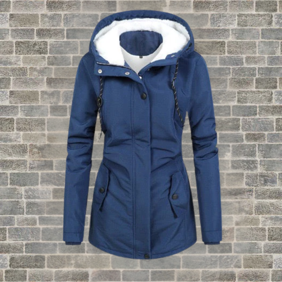 Uliana | Winterjas voor dames – capuchon met fleecevoering, waterdichte outdoorjas