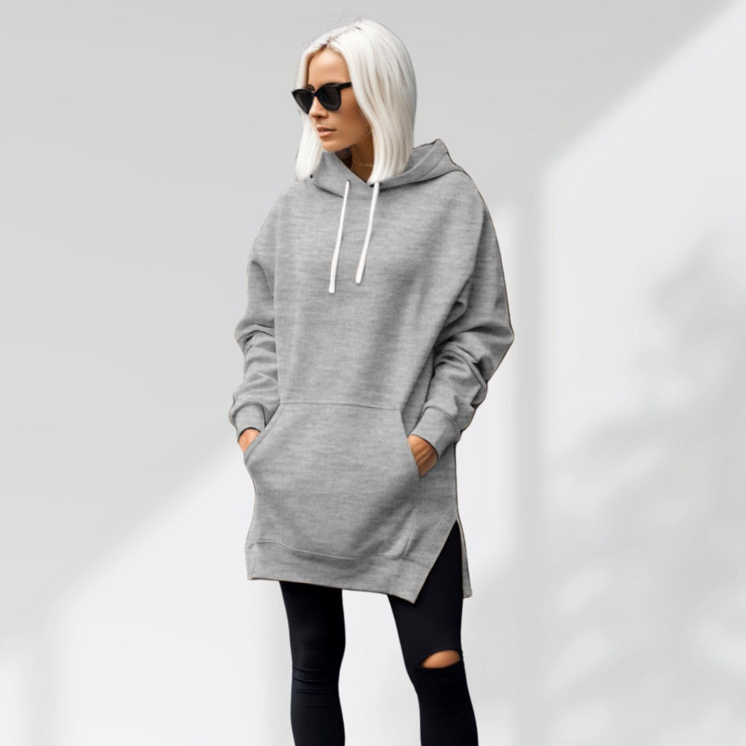 Hilaria | Oversized hoodiejurk voor dames – zachte premium stof, relaxte pasvorm met zakken