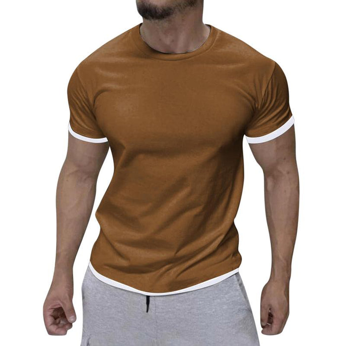 Jago | Klassiek katoenen T-shirt voor heren - Ronde hals, korte mouwen, contrasterende afwerking