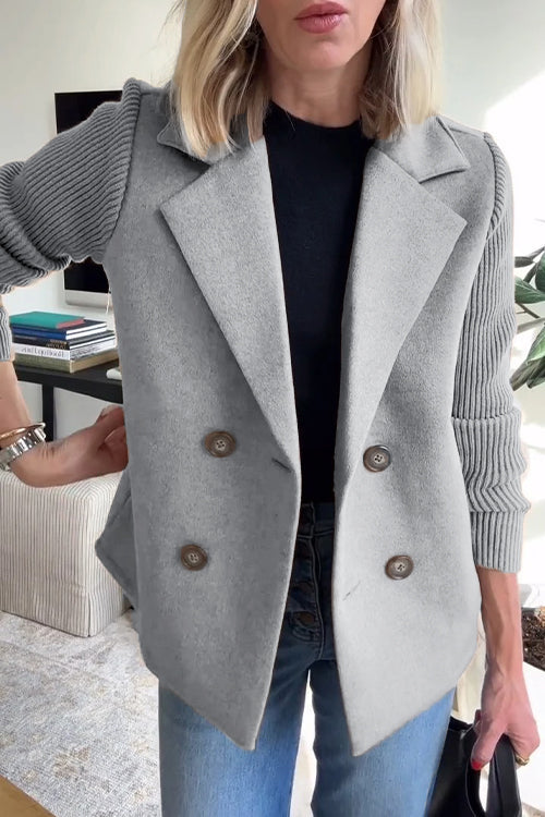 Regana | Elegante damesblazer met gebreide mouwen – Stijlvol jasje voor op kantoor en casual gelegenheden