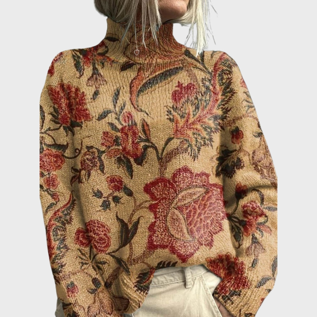 Vanyara | Gebreide coltrui met dierenprint – Comfortabele herfsttrui voor dames