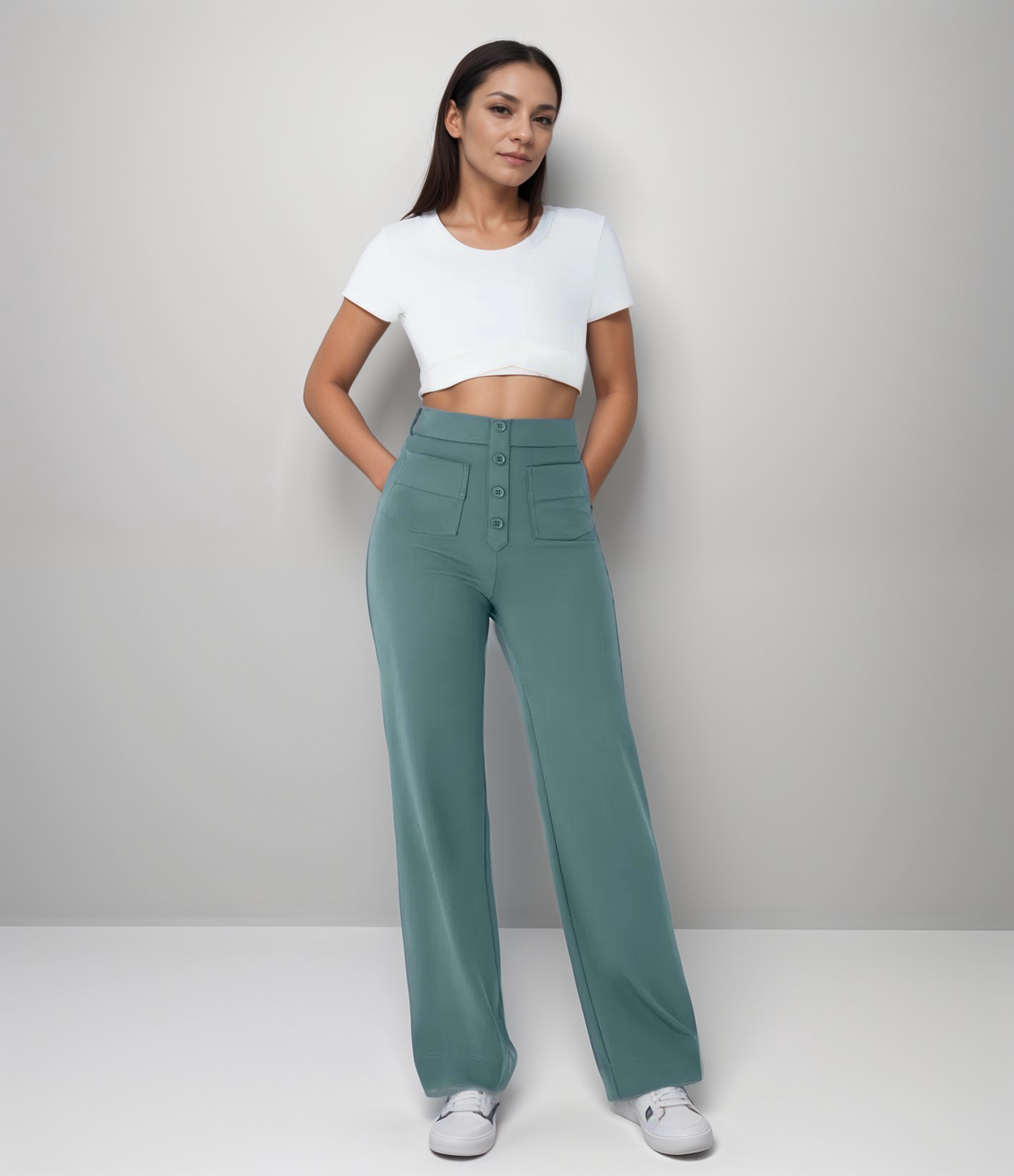 Varda | Damesbroek met hoge taille en stretch - veelzijdige casual broek