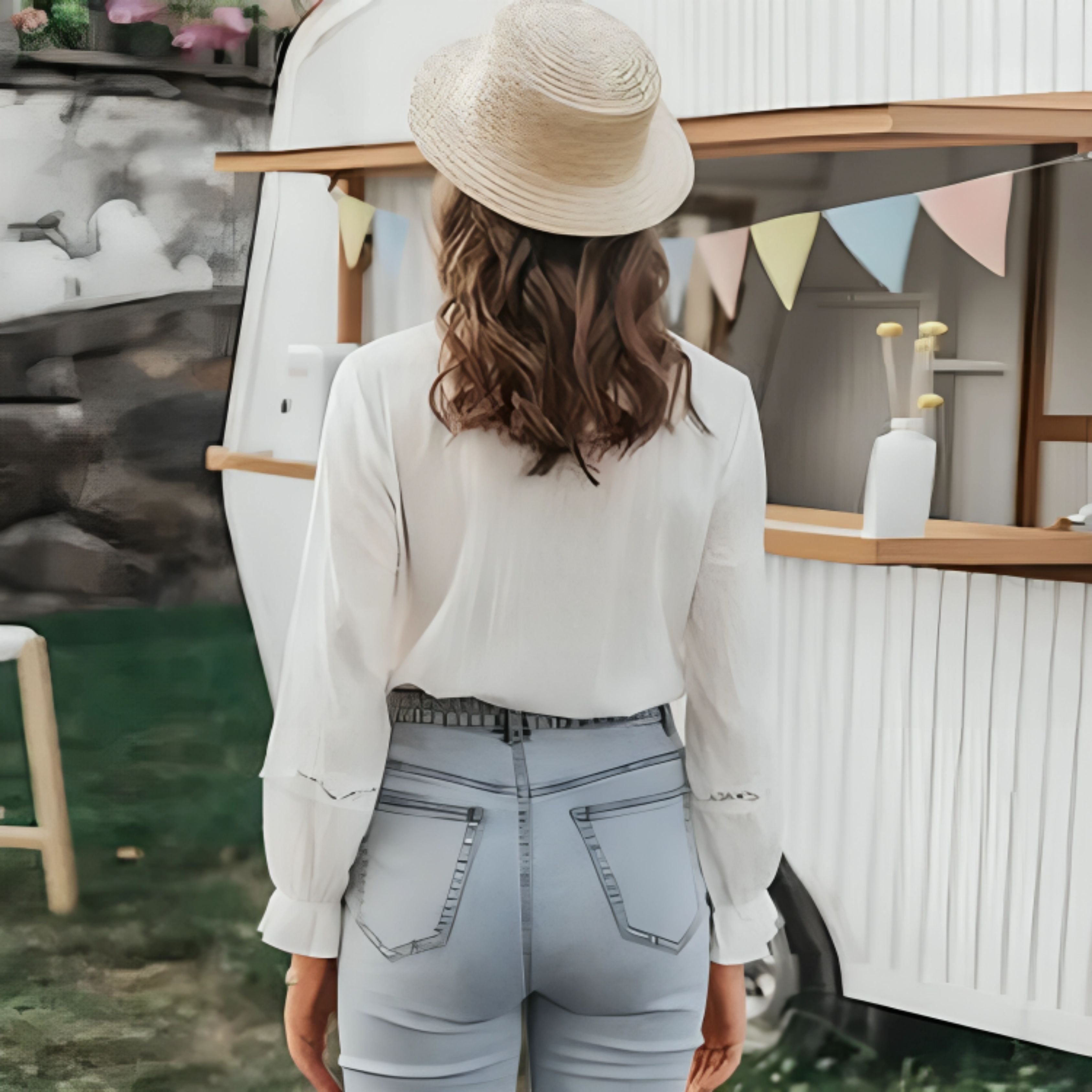 Mirjeta | Geborduurde witte blouse met lange mouwen voor dames
