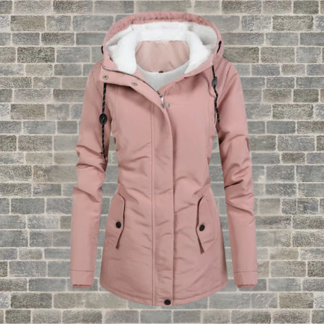 Uliana | Winterjas voor dames – capuchon met fleecevoering, waterdichte outdoorjas