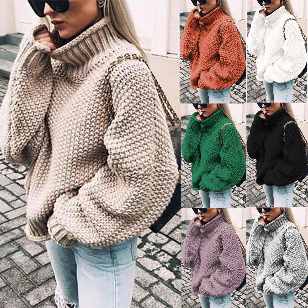 Ronja | Oversized grof gebreide coltrui voor dames – Warme wintertrui, comfortabele gebreide trui