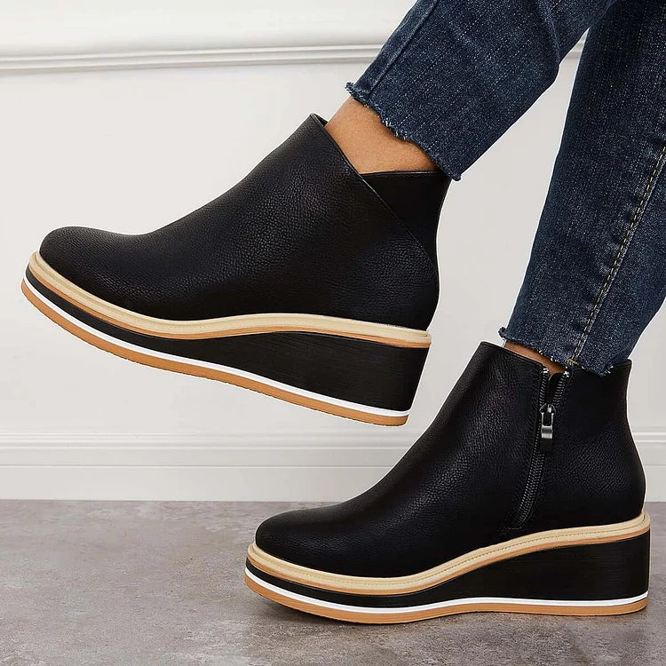 Vellora | Dames enkellaarsjes met wollen voering – Elegante winterlaarzen