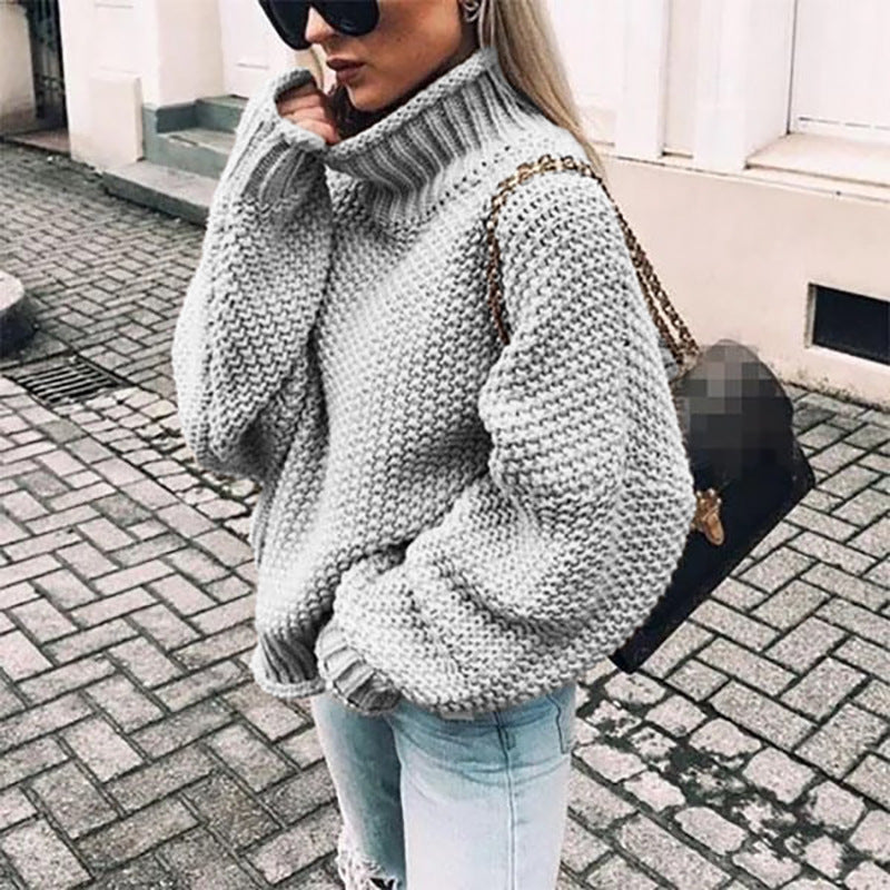 Ronja | Oversized grof gebreide coltrui voor dames – Warme wintertrui, comfortabele gebreide trui