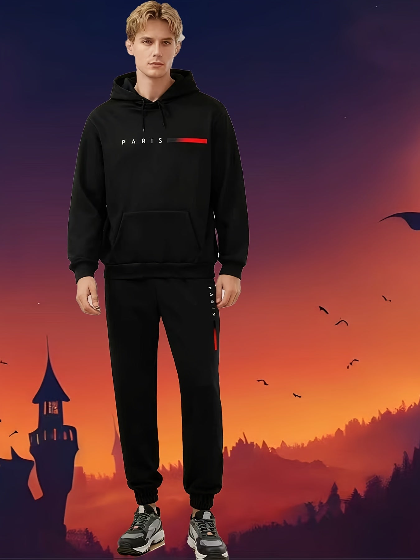 Brice | Heren 2-delige hoodie & joggingbroek set – Casual sportkleding, joggingoutfit van stretchstof