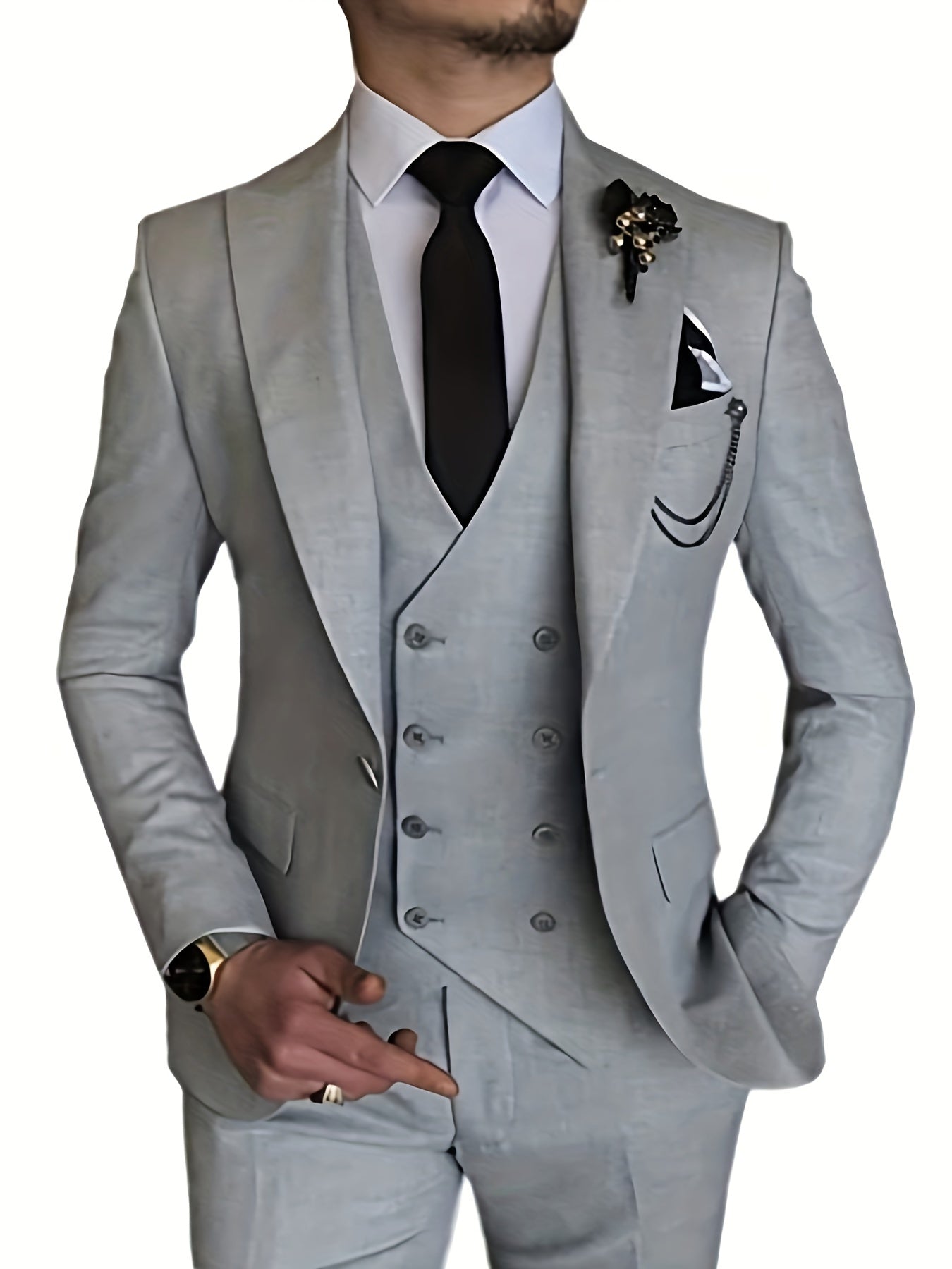 Tormund | Driedelig formeel herenpak – blazer, vest en broek, slim fit, zakelijke en bruiloftskleding
