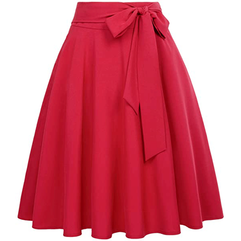 Hartlyn | Hoge Taille A-lijn Rok met Strik - Elegante Midi Rok, Flowy & Vrouwelijk Ontwerp
