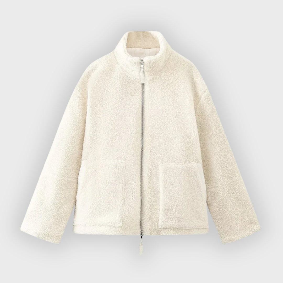 Chantal | Oversized fleecejas, opstaande kraag, comfortabele warme winterjas