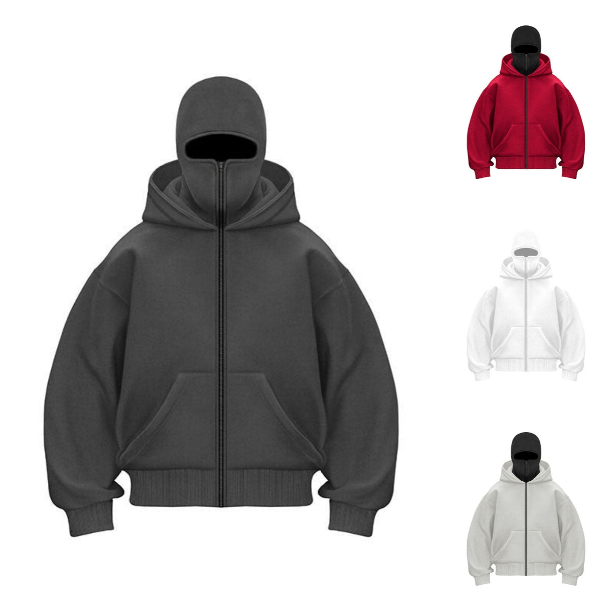 Vael | Ninja Zip Hoodie voor heren – Gezichtsmasker, comfortabel en trendy