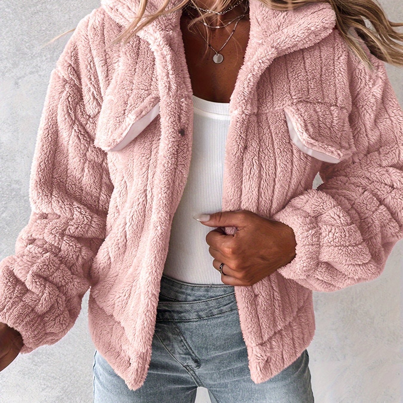 Eirunn | Plush casual jas voor dames – zachte winterjas, comfortabele herfst-/winterjas