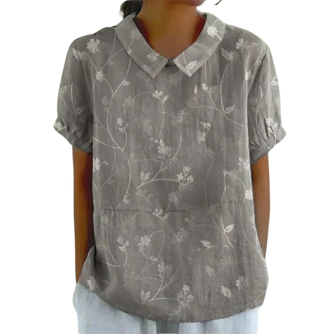 Cilka | Vrouwen Bloemenprint Casual Korte Mouwen Shirt - Lichtgewicht Zomer Blouse