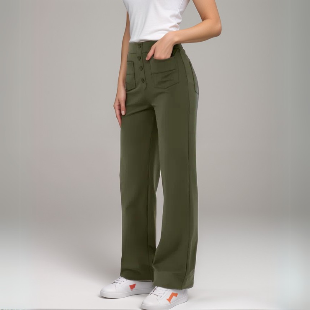 Varda | Damesbroek met hoge taille en stretch - veelzijdige casual broek