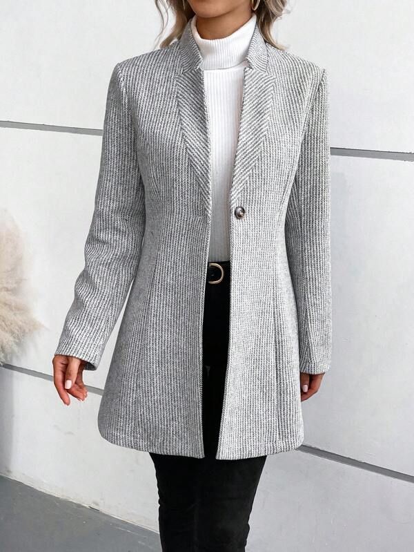 Levania | Dames Lange Blazer Jasje – Elegant, Getailleerd, Formele Outfit voor Werk & Feest
