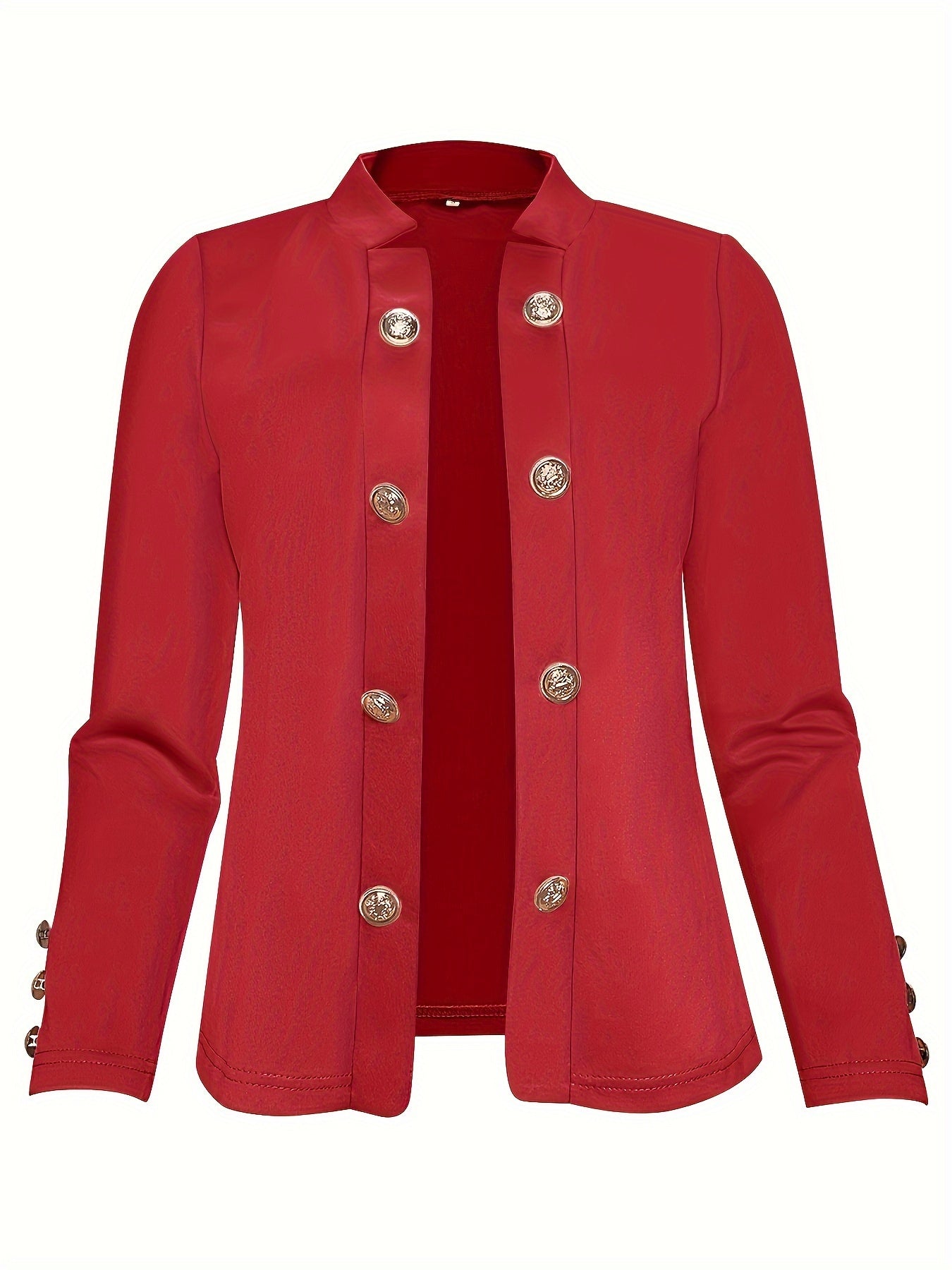 Enidra | Casual polyester jas voor dames – Manchetknopen en elegante knoopaccenten