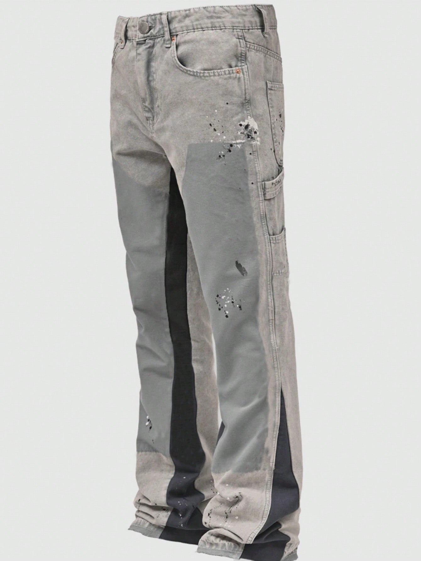 Elvio | Heren Y2K Retro Patchwork Distressed Jeans – Loszittende streetwear broek met kleurblokken